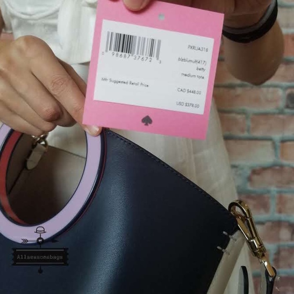 Kate spade Betty medium tote blue crossbody white - Picture 4 of 8